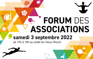 Forum des Associations samedi 3 septembre 2022 au stade du Vieux Moulin